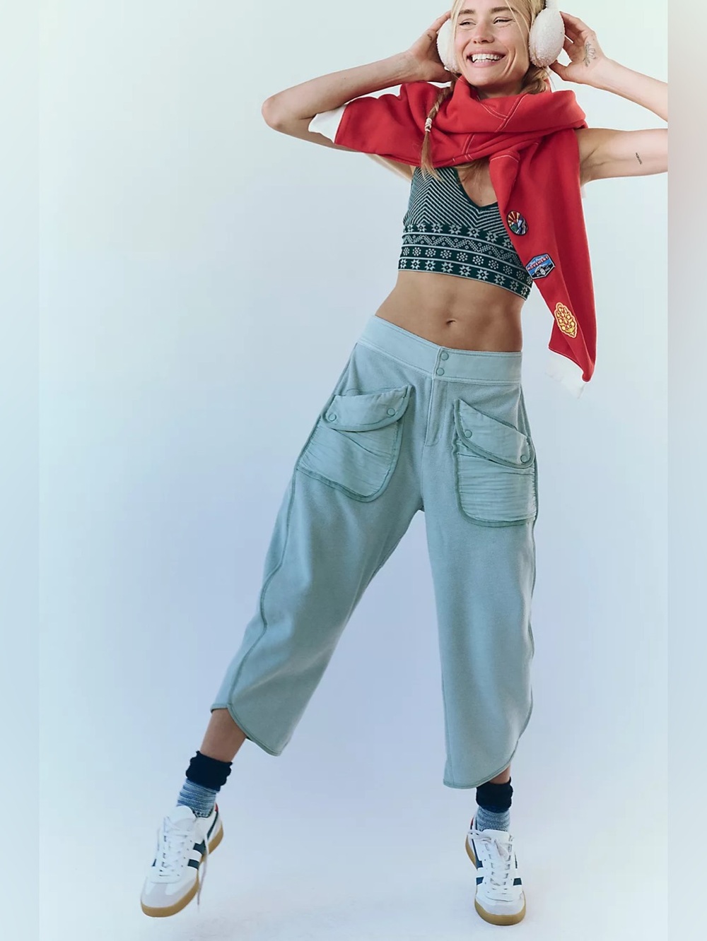 NWT FREE PEOPLE MOVEMENT Timko Pants | Light Green/Spanish Moss MSRP $128